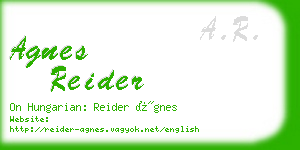 agnes reider business card
